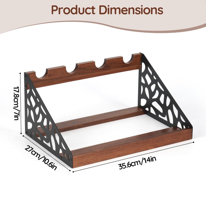 TRSPCWR 4-Bottle Rustic Countertop Wine Rack
