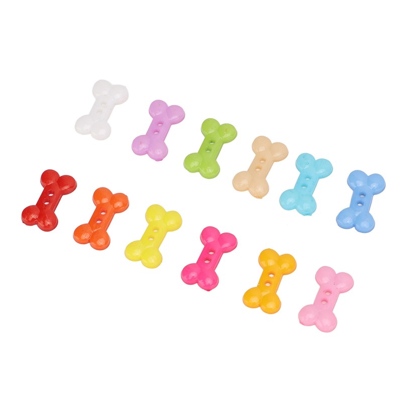 1000Pcs Dog Bone Buttons Bright Vivid Colors Cute Dog Bone
