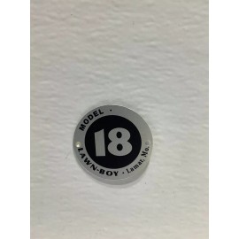 Lawn-Boy Vintage Lawn Boy Black Round 18" Reproduction ID Tag , Model 5200