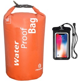 Freegrace Waterproof Dry Bag - Lightweight Dry Sack with Seals and Waterproof Case -Float on Water -Keeps Gear Dry for Kayaking, Beach, Rafting, Boating, Hiking, Camping and Fishing (10L, Orange)