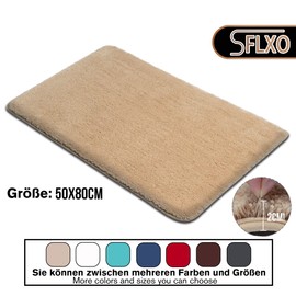 Sflxo Bath Mat, Non-Slip Bath Mat, Machine Washable Non-Slip Bath Mat, Soft, Water-Absorbent Bath Mats, Fluffy Microfibre Bathroom Rug