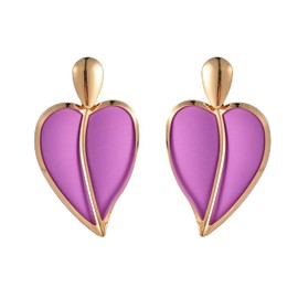 Carufin Double Layer Heart Earrings Acrylic Love Drop Earrings Jewellery Gifts for Women and Girls, Alloy Steel, No Gemstone
