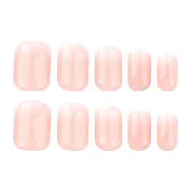 Gradient Pink Press on Nails Extra Short Square Fake Nails Ombre Nude Glue on Nails Acrylic Nails Press ons Glossy Skin Tones False Nails Reusable Spring Nails for Women Girls Daily Manicure 24pcs