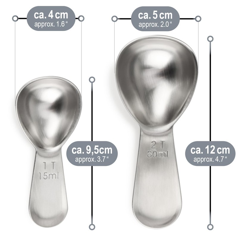 COM-FOUR® 2 x Coffee Scoops Made of Stainless Steel -