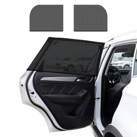 Ohleats - 2 parasoles para ventana de coche, para ventana delantera y trasera, para bloquear el calor y la protección UV, fundas de malla transpirable para ventana de bebé, accesorios universales para