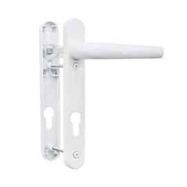 Bwintech White UPVC Door Handle Set, 92mm Backset,120mm Screw Hole Distance, 210mm Plate lengthSuitable for Exterior Door, Patio Door, Front Door