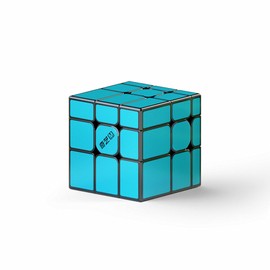 LiangCuber QY Toys Magnetic Mirror Cube 3x3 Blue Stickerless, 56mm Mirror Speed Cube (Magnetic Blue)