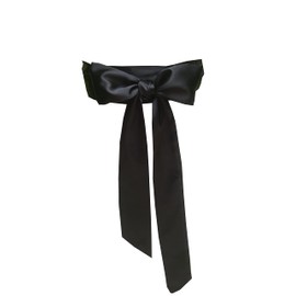 LORDRIE Wedding Satin Sash Bridal Belts For Special Occasion Dresses, Black, Medium