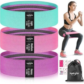 Resistance Bands for Legs and Butt, Fabric Exercise Loop Bands Yoga, Pilates, Rehab, Fitness and Home Workout, Strength Bands for Booty Gym Accessories Calisthenics Tools - Colour: Pink