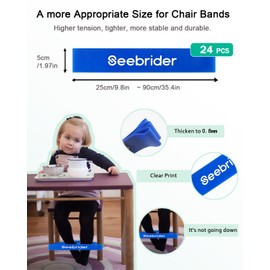 Chair Bands for Kids with Fidgety Feet, 24PCS Fidget Bands Stretch Foot Band Sensory Needs ADHD Bands for Classroom Chairs Desks (Blue)