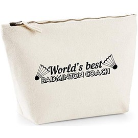 Hippowarehouse World's best badminton coach printed make up cosmetic wash bag 18x19x9cm