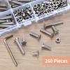 260 Pcs M5 Bolts & Nuts Set, Flat Head, Hex
