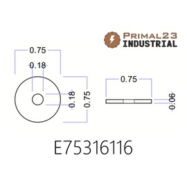 (100 Pack) Neoprene Rubber Fender Washers 3/4" OD x 3/16" ID x 1/16" Thickness - 60 Duro - Primal23 Industrial Brand - Endeavor Series Rubber Washers