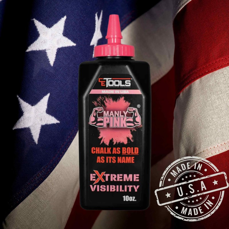 CE TOOLS Manly Pink® Marking Chalk, Color PINK, EXTREME VISIBILITY,