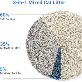 ELS PET Clumping Cat Litters 2 Packs, Strong 3 in 1 Mixed Cat Litter, Unscented Ultra Absorbent and Fast Drying Cat Litter, Flushable Odor Eliminating
