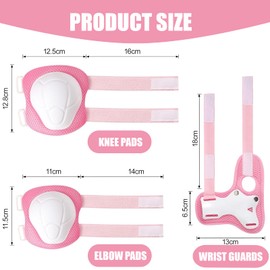 Kinder Inliner Schoner Set, 6er Set,Ellbogen Protektoren Schützer Set,Protektoren für Kinder,Kinder Schutzausrüstung Set für Skating Radfahren Fahrrad,Knieschoner Kinder Knieschützer,Rosa-weiß