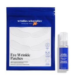 Wrinkles Schminkles Paquete Inicial Para Arrugas Debajo De Los Ojos - Juego De Parches Arrugas Reutilizables Para Debajo De Los Ojos (3 Pares) + Limpiador De Parches De Silicona (2 Oz) Para Debaj