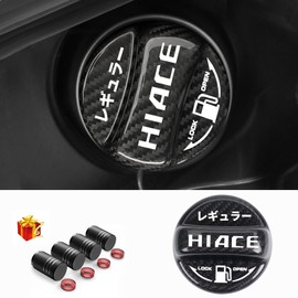 For Toyota Hiace 200 Series Custom Parts Interior Fuel Outlet Cap Cover HIACE Dedicated Fuel Cover Sticker, Carbon Fiber Gas Tank Cap, Stylish, Custom Accessory (Regular Specifications)