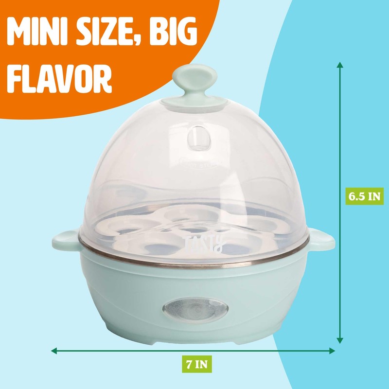 Tasty Mini Rapid Egg Cooker, 5-Egg Capacity for Perfect Hard