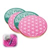 Hugwish Set of 4 Flower of Life Wood for Meditation