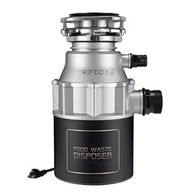 Trifecte Garbage Disposals with Power Cord, Coutinuous Feed Food Waste Disposal with Sound Reduction (EM 200)