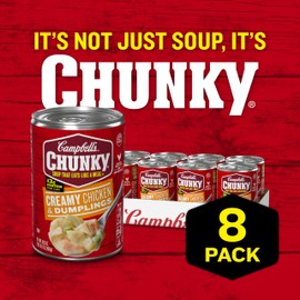Campbell's Chunky Soup, Creamy Chicken and Dumplings Soup, 16.3 Oz Can (Case of 8)