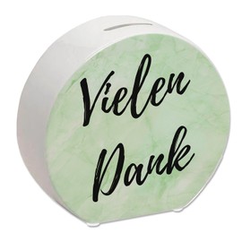 Thank You Money Box in Green Marble Look Charming Thank You Heart Full of Love Ideal for Tipping Surprise Coffee Cash