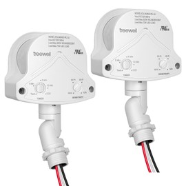 TREEWELL 2 Pack 240-Degree Replacement Motion Detector, Adjustable Delay Time & Detection Sensitivity Up to 60 Feet Range, 3 Working Modes Pir Motion Sensor for Security Floodlight, White, UL Listed