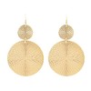 Large Geometric Double Round Disc Dangle Drop Earrings Minimalist Irregular