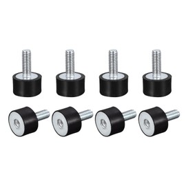 sourcing map Rubber Mounts 8pcs M5 Male/Female Vibration Isolator Shock Absorber, for Garage Motor Air Compressor Car Boat Bobbins, D15mmxH10mm