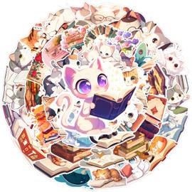 100pcs Cute Cat Stickers Bulk: Animal Stickers Watter Bottles Stickers Kawaii Stickers Pet Stickers Cute Vinyl Stickers for Teens Teacher Stickers for Students Scrapbooking Planner Laptop Stickers