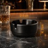 APS 576 "CASUAL" Set of 3 Black Melamine Ashtrays Diameter