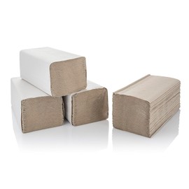 5000 Folding Hand Towels 1-Ply 25 x 23 cm Natural Crepe ZZ-Fold Papierhandtücher Hand Towel Paper Disposable Towels