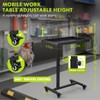 OLBRUS Adjustable Work Table with Wheels, Mechanic Rolling Tool Tray