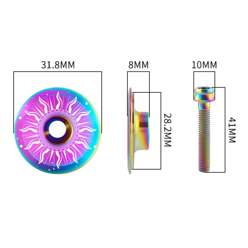 Yundxi Titanium Bicycle Headset Top Cap, 1 1/8 Inch Light