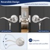 EHOMEWARE 4 Pack Satin Nickel Door Handles Interior, Keyed Alike