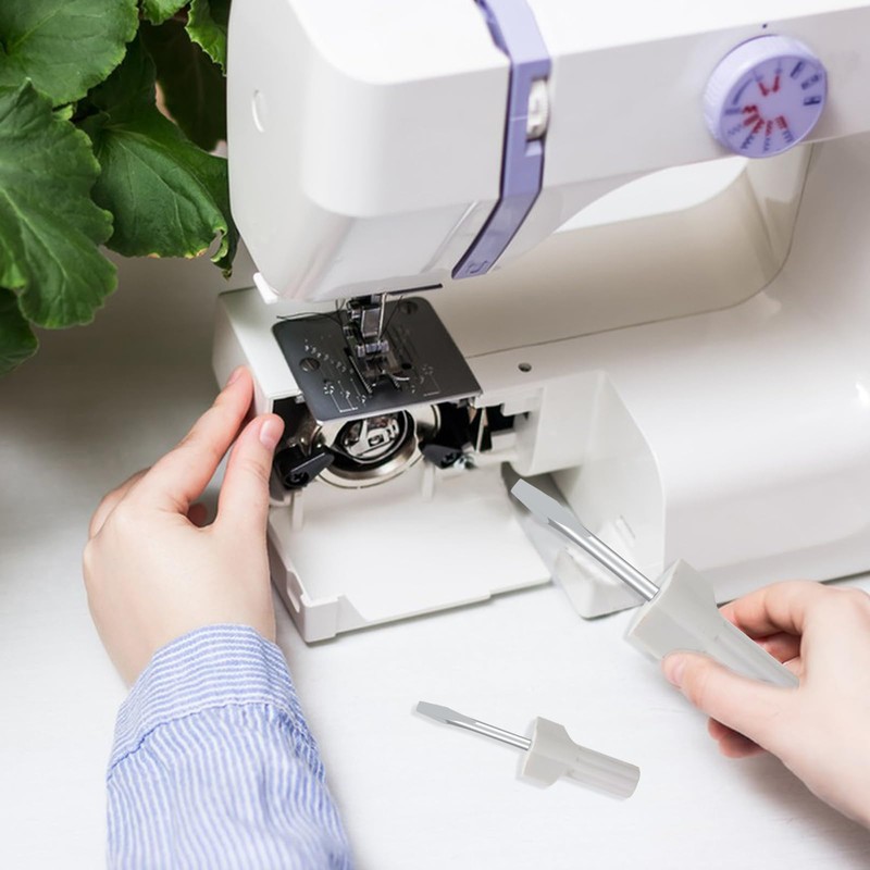 yueton 2PCS Sewing Machine Screwdriver White Sewing Machine Needle Plate
