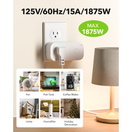 Remote Control Outlet Plug Switch, BN-LINK Wireless Light Remote Switch - Magnetic Removable, No Wiring Needed for Lamps, Lights, Fan, 100ft RF Range, 100ft RF Range, Pre-Programmed