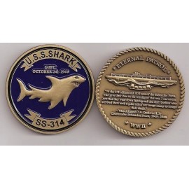 NAVY USS SHARK SS-314 SUBMARINE MILITARY CHALLENGE COIN