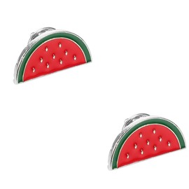 AOKWAWALIY Watermelon Enamel Pin, 2pcs Watermelon Brooch, Fruit Shaped Cartoon Brooch Pin, Food School Teacher Enamel Lapel Pin, Summer, Birthday Lapel Collar Accessories