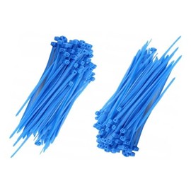 Auto-schmuck Pack of 200 Cable Ties UV Resistant Temperature Resistant Chemical Resistance (Blue, 300 x 3.6 mm)