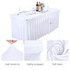 PARTISKY White 2 Pack Spandex Table Skirts Table Covers for