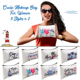 Silkfly 16 bolsas de cosméticos de crucero para día festivo, bolsa de maquillaje para crucero, artículos esenciales para cruceros, accesorios portátiles para amantes de los cruceros