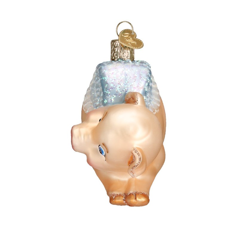 Old World Christmas Flying Pig Glass Blown Ornament