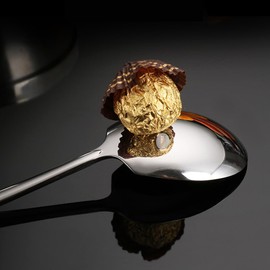 Large Serving Spoons Set Stainless Steel 9.14 Inch Big Serving Utensils for Buffet Parties Catering Dishwasher Safe(6-pieces, Silver)