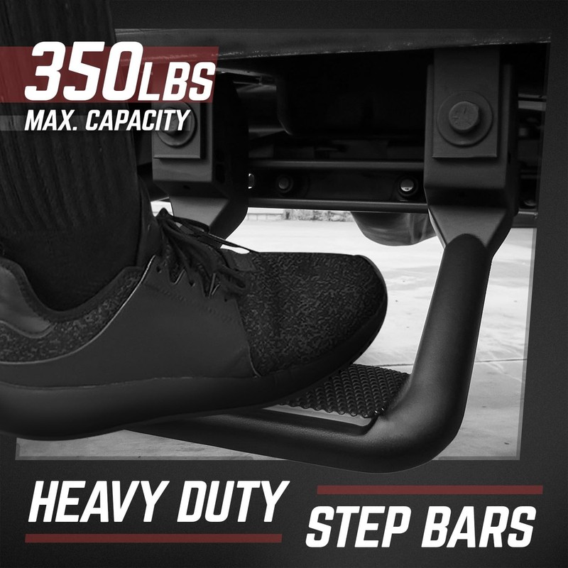 DNA MOTORING 2 Pair Aluminum Side Hoop Steps Universal Side