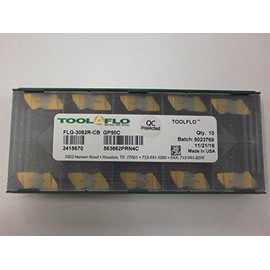 10pc) ToolFlo FLG 3062R-CB GP50 Top Notch Carbide Grooving Inserts NG 3062RCB GP50C Tool Flo
