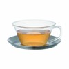 KINTO (キントー) CAST ティーカップ&ソーサー 220ml ステンレス 耐熱ガラス 紅茶 食洗機使用可 23086