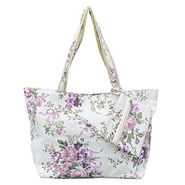 Tote Bags for Women, Lightweight Floral Canvas Handbags with Free Purse for Women Shoulder Bag for Women Shopping Bag Travel Bag Beach Bag (Pink), L
