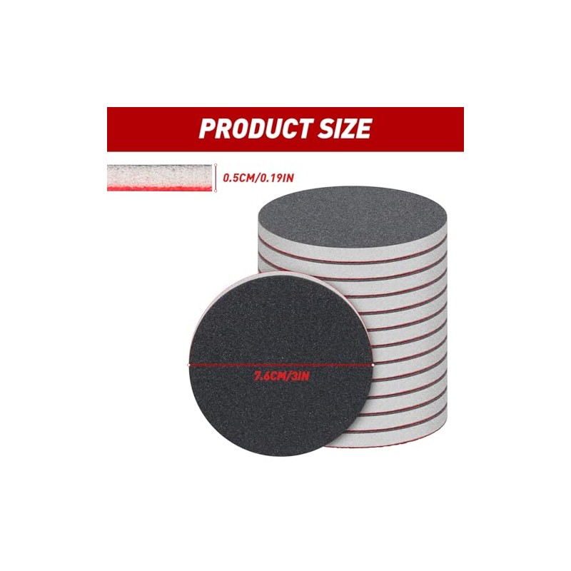 48 Pcs 3 inch Round Sanding Sponge 80-3000 Grit Sandpaper